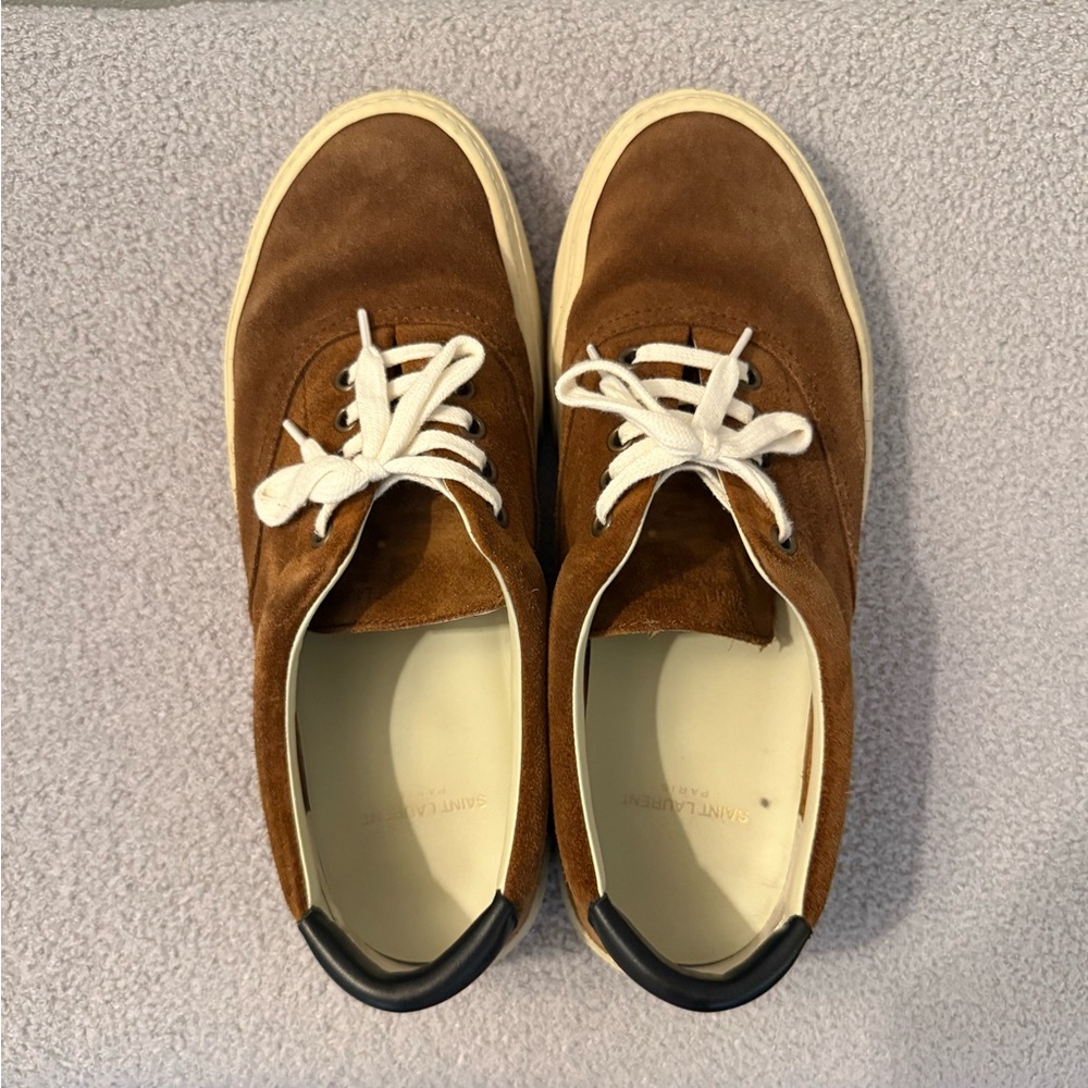 Saint Laurent Men’s Brown Suede Sneakers